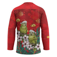 New Zealand Kakapo Christmas Hockey Jersey Owl Parrot Santa Sliver Fern Manuka - Red LT14 - Polynesian Pride