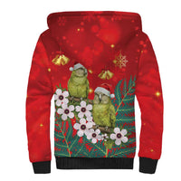 New Zealand Kakapo Christmas Sherpa Hoodie Owl Parrot Santa Sliver Fern Manuka - Red LT14 - Polynesian Pride