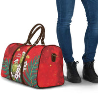 New Zealand Kakapo Christmas Travel Bag Owl Parrot Santa Sliver Fern Manuka - Red - Polynesian Pride