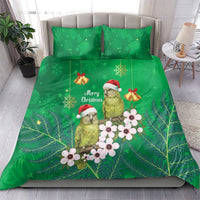 New Zealand Kakapo Christmas Bedding Set Owl Parrot Santa Sliver Fern Manuka - Green - Polynesian Pride