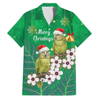 New Zealand Kakapo Christmas Family Matching Mermaid Dress and Hawaiian Shirt Owl Parrot Santa Sliver Fern Manuka - Green - Polynesian Pride