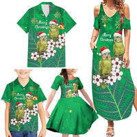 New Zealand Kakapo Christmas Family Matching Summer Maxi Dress and Hawaiian Shirt Owl Parrot Santa Sliver Fern Manuka - Green LT14 - Polynesian Pride