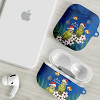 New Zealand Kakapo Christmas AirPods Case Owl Parrot Santa Sliver Fern Manuka - Blue LT14 - Polynesian Pride