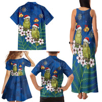 New Zealand Kakapo Christmas Family Matching Tank Maxi Dress and Hawaiian Shirt Owl Parrot Santa Sliver Fern Manuka - Blue LT14 - Polynesian Pride