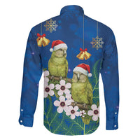 New Zealand Kakapo Christmas Family Matching Tank Maxi Dress and Hawaiian Shirt Owl Parrot Santa Sliver Fern Manuka - Blue LT14 - Polynesian Pride