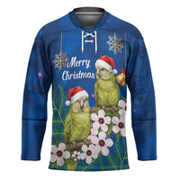 New Zealand Kakapo Christmas Hockey Jersey Owl Parrot Santa Sliver Fern Manuka - Blue LT14 Unisex Blue - Polynesian Pride