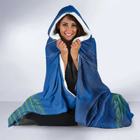 New Zealand Kakapo Christmas Hooded Blanket Owl Parrot Santa Sliver Fern Manuka - Blue - Polynesian Pride