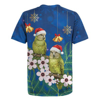 New Zealand Kakapo Christmas Rugby Jersey Owl Parrot Santa Sliver Fern Manuka - Blue LT14 - Polynesian Pride