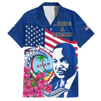 Guam Martin Luther King Jr Day Hawaiian Shirt I Have A Dream Guahan Seal With Bougainvillea LT14 Blue - Polynesian Pride