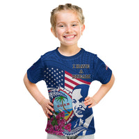 Guam Martin Luther King Jr Day Kid T Shirt I Have A Dream Guahan Seal With Bougainvillea LT14 Blue - Polynesian Pride