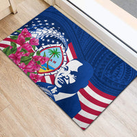Guam Martin Luther King Jr Day Rubber Doormat I Have A Dream Guahan Seal With Bougainvillea LT14 - Polynesian Pride