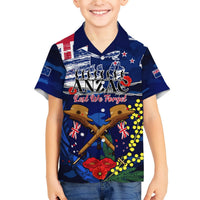 Australia And New Zealand ANZAC Day Hawaiian Shirt Lest We Forget Silver Fern With Golden Wattle LT14 - Polynesian Pride