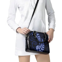 Blue New Zealand Paisley Silver Fern Shoulder Handbag Aotearoa Maori LT14 - Polynesian Pride