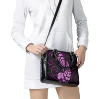Purple New Zealand Paisley Silver Fern Shoulder Handbag Aotearoa Maori LT14 - Polynesian Pride