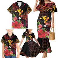 Hawaii Iwa Bird Family Matching Mermaid Dress and Hawaiian Shirt Great Frigatebird Kanaka Tropical Hippie Style LT14 - Polynesian Pride
