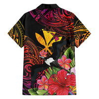 Hawaii Iwa Bird Family Matching Off Shoulder Maxi Dress and Hawaiian Shirt Great Frigatebird Kanaka Tropical Hippie Style LT14 - Polynesian Pride