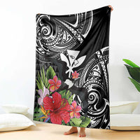 Hawaii Iwa Bird Blanket Great Frigatebird Kanaka Tropical Flowers LT14 - Polynesian Pride