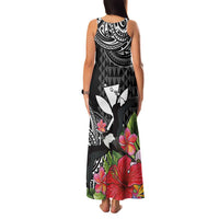 Hawaii Iwa Bird Family Matching Tank Maxi Dress and Hawaiian Shirt Great Frigatebird Kanaka Tropical Flowers LT14 - Polynesian Pride
