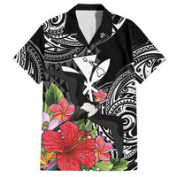 Hawaii Iwa Bird Hawaiian Shirt Great Frigatebird Kanaka Tropical Flowers - Polynesian Pride