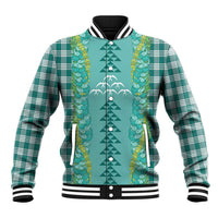 Teal Palaka Hawaii Iwa Bird Baseball Jacket Hawaiian Kakau Jade Vine Lei LT14 Unisex Teal - Polynesian Pride