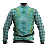 Teal Palaka Hawaii Iwa Bird Baseball Jacket Hawaiian Kakau Jade Vine Lei LT14 - Polynesian Pride