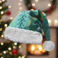 Teal Palaka Hawaii Iwa Bird Christmas Santa Hat Hawaiian Kakau Jade Vine Lei - Polynesian Pride