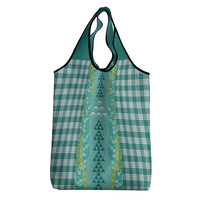Teal Palaka Hawaii Iwa Bird Grocery Bag Hawaiian Kakau Jade Vine Lei - Polynesian Pride