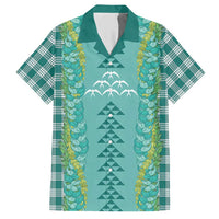 Teal Palaka Hawaii Iwa Bird Hawaiian Shirt Hawaiian Kakau Jade Vine Lei - Polynesian Pride