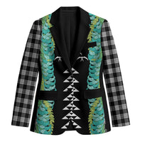 Black Palaka Hawaii Iwa Bird Blazer Hawaiian Kakau Jade Vine Lei LT14 Unisex Black - Polynesian Pride