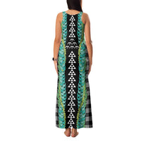 Black Palaka Hawaii Iwa Bird Family Matching Tank Maxi Dress and Hawaiian Shirt Hawaiian Kakau Jade Vine Lei LT14 - Polynesian Pride
