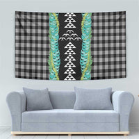 Black Palaka Hawaii Iwa Bird Tapestry Hawaiian Kakau Jade Vine Lei LT14 - Polynesian Pride