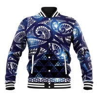 Matariki New Zealand Baseball Jacket NZ Niho Taniwha Maori New Year Blue Galaxy