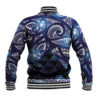 Matariki New Zealand Baseball Jacket NZ Niho Taniwha Maori New Year Blue Galaxy