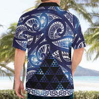 Matariki New Zealand Hawaiian Shirt NZ Niho Taniwha Maori New Year Blue Galaxy