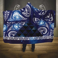 Matariki New Zealand Hooded Blanket NZ Niho Taniwha Maori New Year Blue Galaxy