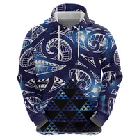 Matariki New Zealand Hoodie NZ Niho Taniwha Maori New Year Blue Galaxy