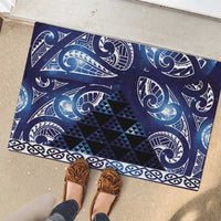 Matariki New Zealand Rubber Doormat NZ Niho Taniwha Maori New Year Blue Galaxy