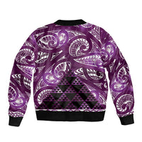 Matariki New Zealand Bomber Jacket NZ Niho Taniwha Maori New Year Purple Galaxy