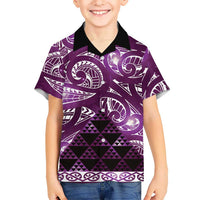 Matariki New Zealand Hawaiian Shirt NZ Niho Taniwha Maori New Year Purple Galaxy
