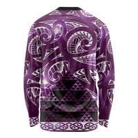 Matariki New Zealand Long Sleeve Shirt NZ Niho Taniwha Maori New Year Purple Galaxy