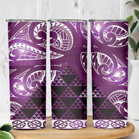 Matariki New Zealand Skinny Tumbler NZ Niho Taniwha Maori New Year Purple Galaxy LT14 - Polynesian Pride