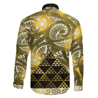 Matariki New Zealand Family Matching Long Sleeve Bodycon Dress and Hawaiian Shirt NZ Niho Taniwha Maori New Year Yellow Galaxy LT14 - Polynesian Pride