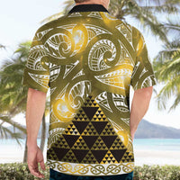 Matariki New Zealand Hawaiian Shirt NZ Niho Taniwha Maori New Year Yellow Galaxy