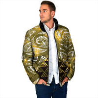 Matariki New Zealand Padded Jacket NZ Niho Taniwha Maori New Year Yellow Galaxy