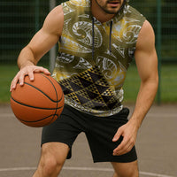 Matariki New Zealand Sleeveless Hoodie NZ Niho Taniwha Maori New Year Yellow Galaxy LT14 - Polynesian Pride