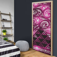 Matariki New Zealand Door Cover NZ Niho Taniwha Maori New Year Pink Galaxy