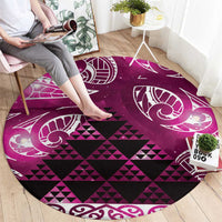 Matariki New Zealand Round Carpet NZ Niho Taniwha Maori New Year Pink Galaxy