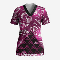 Matariki New Zealand Scrub Top NZ Niho Taniwha Maori New Year Pink Galaxy