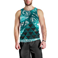 Matariki New Zealand Men Tank Top NZ Niho Taniwha Maori New Year Cyan Galaxy