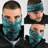 Matariki New Zealand Neck Gaiter NZ Niho Taniwha Maori New Year Cyan Galaxy